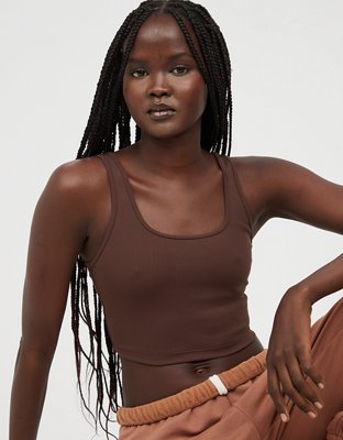 OFFLINE By Aerie Ribbed Square Neck Longline Sports Bra