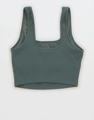OFFLINE By Aerie Ribbed Square Neck Longline Sports Bra
