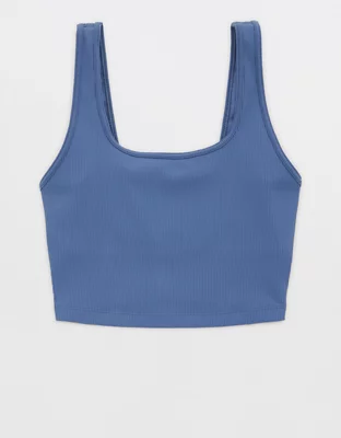 OFFLINE by Aerie Ribbed Square Neck Longline Sports Bra