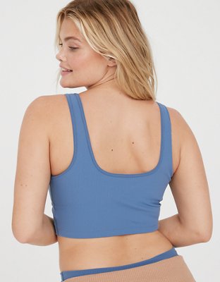 OFFLINE By Aerie Ribbed Square Neck Longline Sports Bra