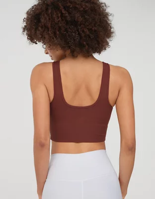 OFFLINE by Aerie Ribbed Square Neck Longline Sports Bra