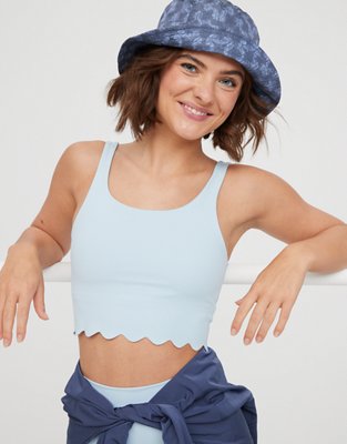 OFFLINE By Aerie Goals Scallop Longline Sports Bra