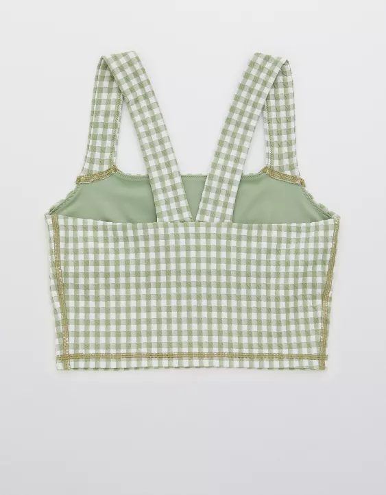 OFFLINE By Aerie Gingham Square Neck Sports Bra
