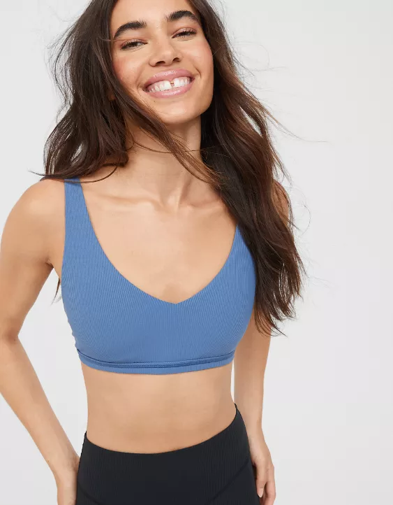 OFFLINE By Aerie Ribbed Plunge Sports Bra