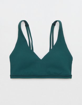 OFFLINE By Aerie Bra deportivo en punto elástico con cuello caído