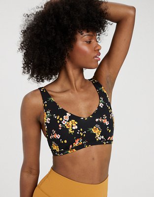 FOREVER 21 Black Floral Print Bralette Top