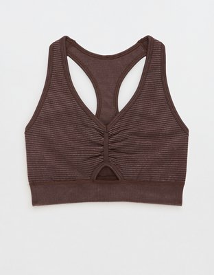 OFFLINE By Aerie Mini Houndstooth V-Neck Longline Sports Bra