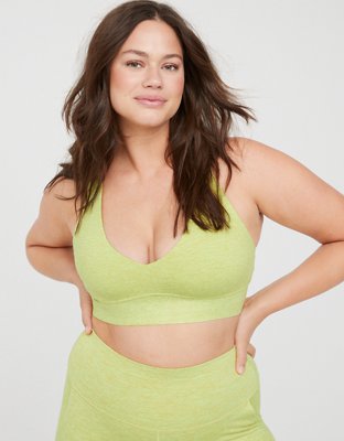 OFFLINE By Aerie The Hugger Ombre Racerback Sports Bra Grey Shadow