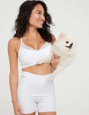 OFFLINE By Aerie Goals Mesh V-Neck Sports Bra