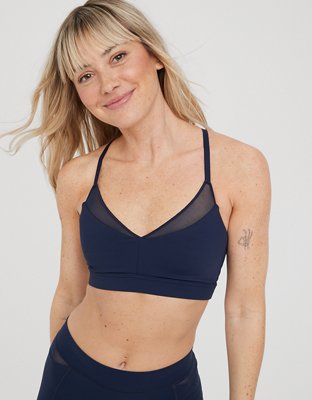OFFLINE By Aerie Goals Mesh V-Neck Sports Bra