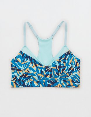 Aqua Leopard V-Neck Sports Bra