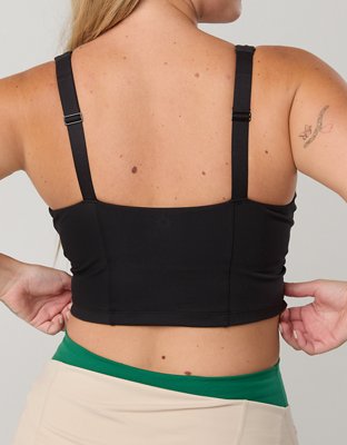 OFFLINE By Aerie The Hugger Bra Deportivo de Línea Larga con Cuello Cuadrado