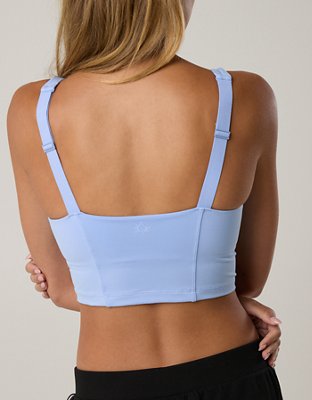 OFFLINE By Aerie The Hugger Bra Deportivo de Línea Larga con Cuello Cuadrado