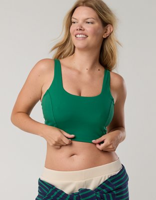 OFFLINE By Aerie The Hugger Square Neck Longline Sports Bra