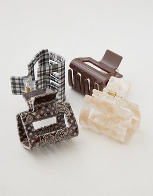 Aerie Square Hair Clip 4-Pack