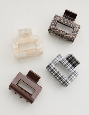 Aerie Square Hair Clip 4-Pack