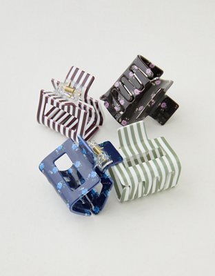 Женские аксессуары для волос Aerie Square Hair Clip 4-Pack, цвет: Разноцветный