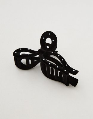 Aerie Velvet Bow Hair Clip | Aerie display picture 1