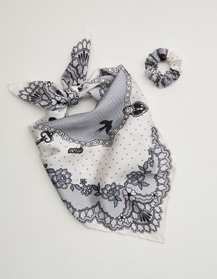 Aerie Satin Headscarf and Scrunchie