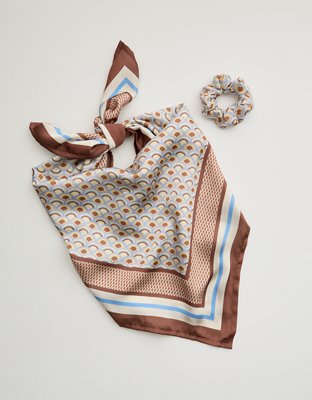 Aerie Satin Headscarf and Scrunchie