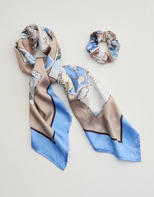 Aerie Satin Headscarf and Scrunchie