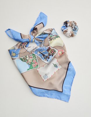 Aerie Satin Headscarf and Scrunchie