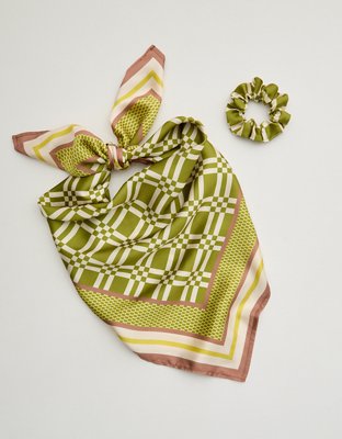 Aerie Satin Headscarf and Scrunchie