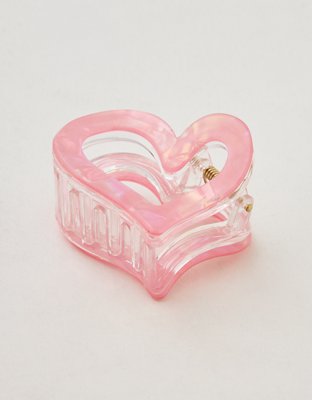 Женские аксессуары для волос Aerie Jumbo Heart Cutout Clip, цвет: Розовый — фото 2