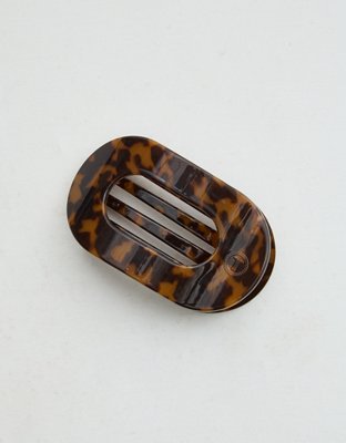 Teleties Tortoise Medium Unbreakable Flat Round Hair Clip