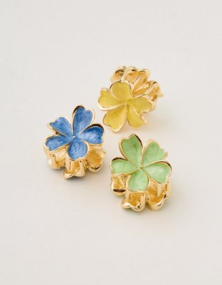 Aerie Mini Metal Flower Clip 3-Pack