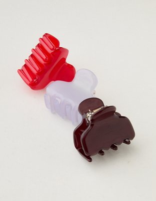 Aerie Jelly Medium Hair Clip 3-Pack
