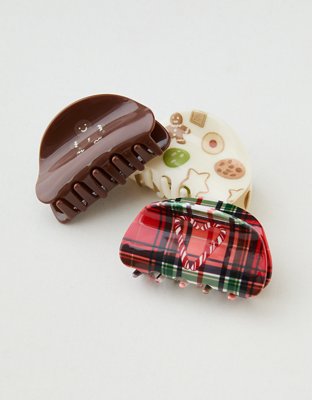 Аксессуары для волос Aerie Printed Clip 3-Pack, цвет: Красный — фото 2