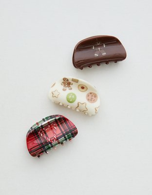 Аксессуары для волос Aerie Printed Clip 3-Pack, цвет: Красный — фото 1