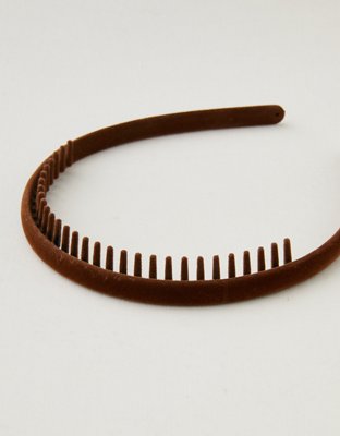 Женские аксессуары для волос Aerie Velvet Headband, цвет: Коричневый — фото 2