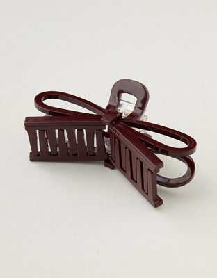 Женские аксессуары для волос Aerie Cutout Bow Hair Clip, цвет: Холодный ягодный — фото 2