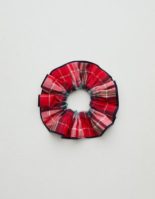 Женские аксессуары для волос Aerie Flannel Scrunchie, цвет: Яркий красный — фото 2