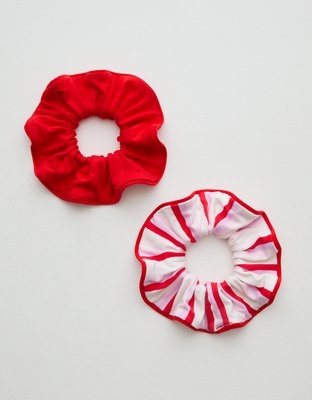 Женские аксессуары для волос Aerie Real Soft® Scrunchie 2-Pack, цвет: Красный — фото 1