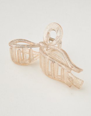 Женские аксессуары для волос Aerie Shimmer Bow Clip, цвет: Золотой — фото 2