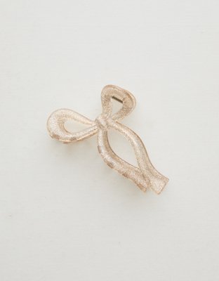 Женские аксессуары для волос Aerie Shimmer Bow Clip, цвет: Золотой — фото 1