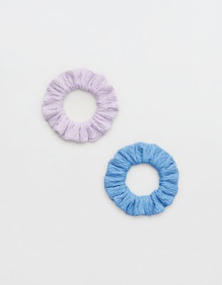 Aerie Paquete de 2 pares de ligas para el pelo pequeñas de jacquard de traje de baño
