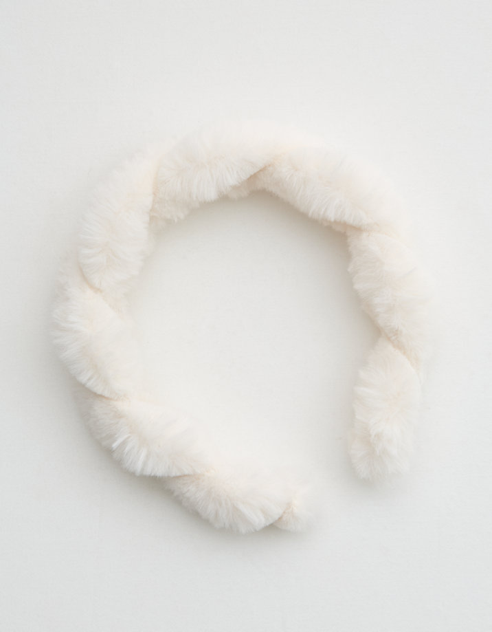 FAUX FUR SCRUNCHIE OFF WHITE FAUX FUR SCRUNCHIE OFF WHITE