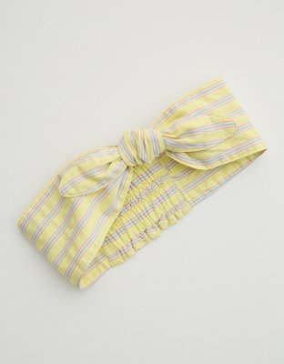 Aerie Seersucker Bow Headband