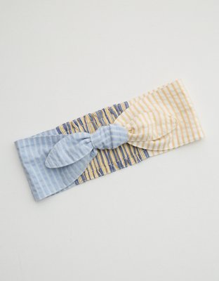 Aerie Seersucker Bow Headband