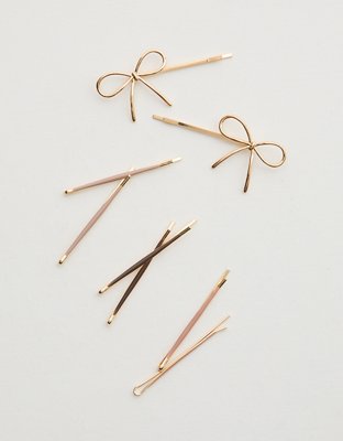 Aerie Kitsch Metal Enamel CLoud & Bow Bobby Pins 8-Piece Set — фото 2
