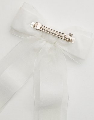 Aerie Organza Trim Velvet Bow Barrete