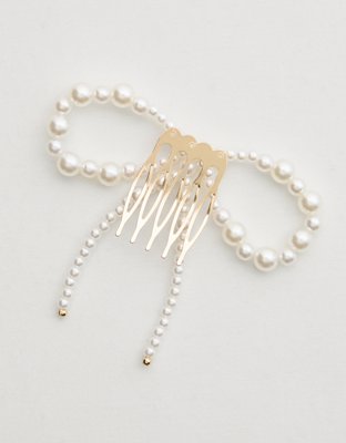 Aerie Pearl Bow Pin