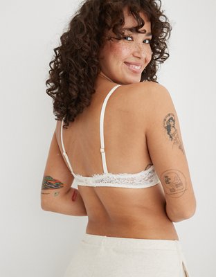 Aerie Real Power Wireless Push Up Eyelash Lace Bra