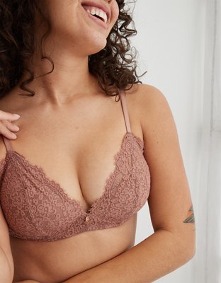 Aerie Real Power Wireless Push Up Eyelash Lace Bra