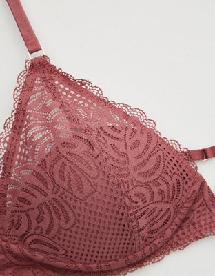 Aerie Real Power Wireless Push Up Be Free Lace Bra