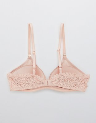Aerie Real Power Wireless Push Up Far Out Lace Bra